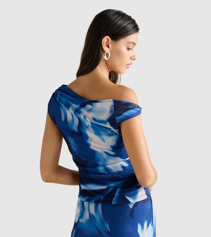 forever new  MIA Mesh Twist Side Top for Women | Best Price UAE